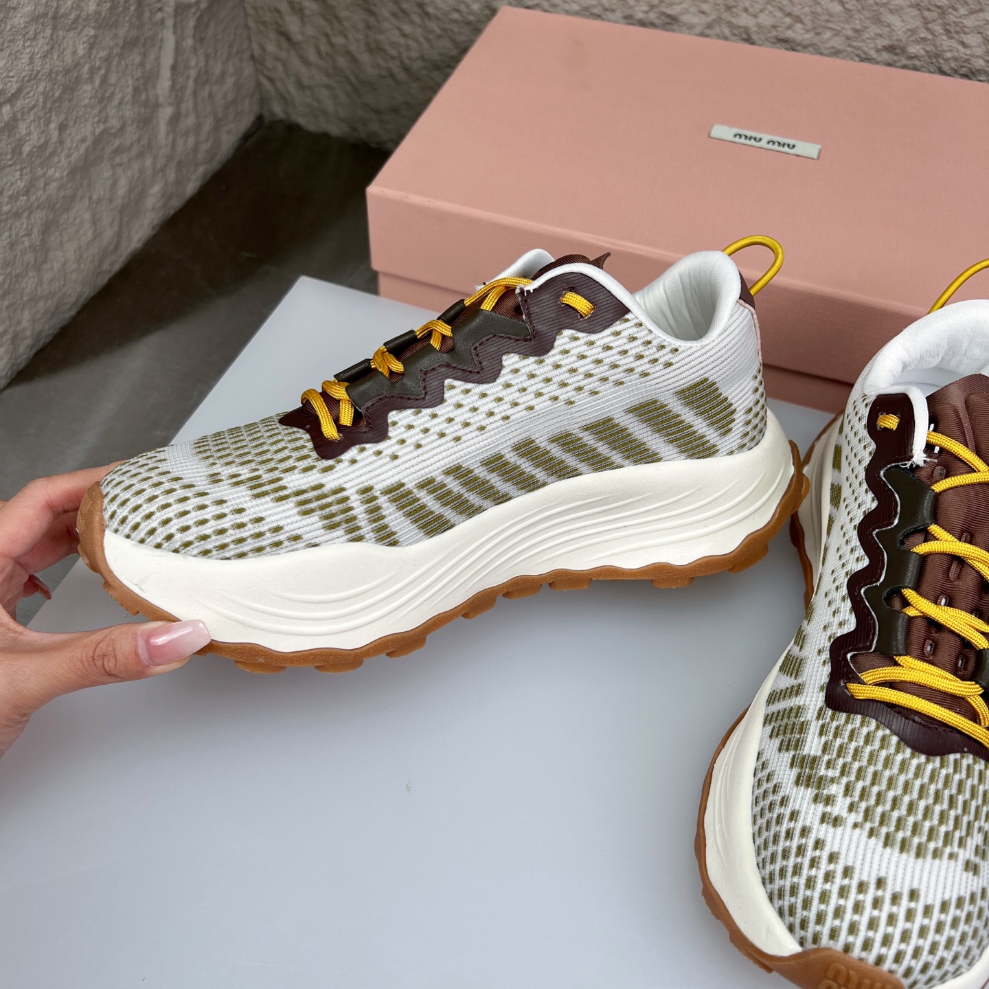 Miu Miu Knit Mesh Chunky Sole Sneakers - Lightweight & Comfortable 5 i1752422285643 1732 0 4
