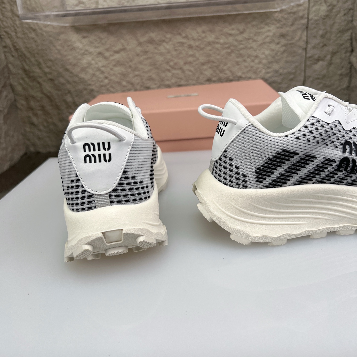 Miu Miu White Knit Mesh Chunky Sole Sneakers Lightweight Comfortable Shoes 8 i1752422511039 8373 0 7