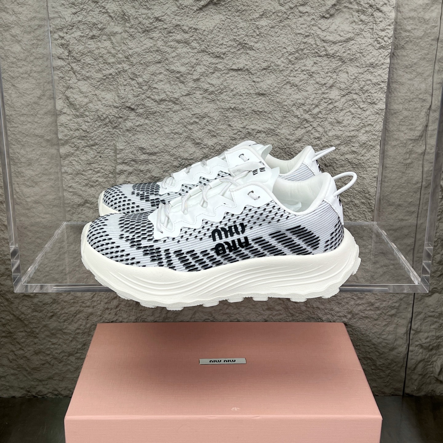 Miu Miu White Knit Mesh Chunky Sole Sneakers Lightweight Comfortable Shoes 1 i1752422511042 8594 0 0