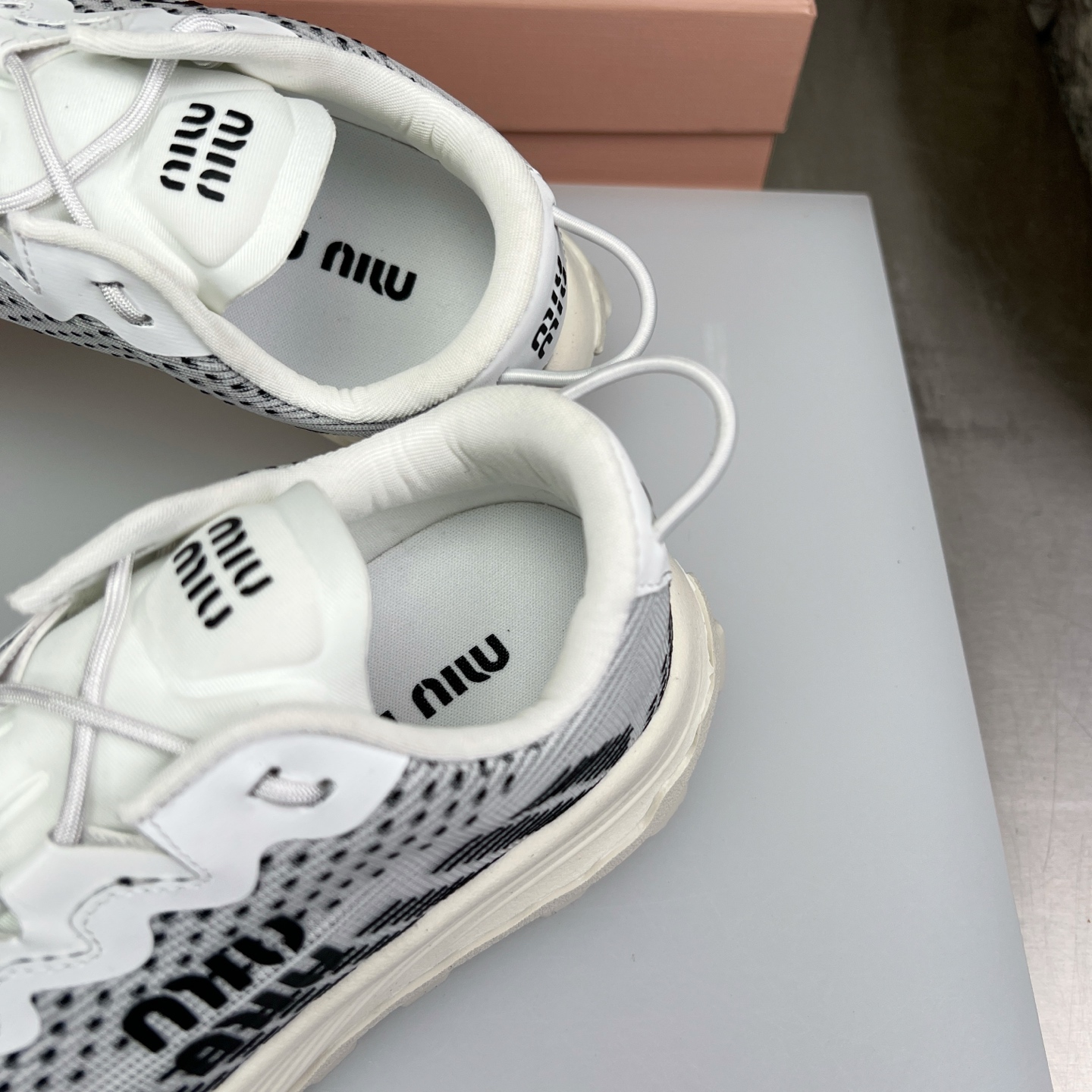 Miu Miu White Knit Mesh Chunky Sole Sneakers Lightweight Comfortable Shoes 7 i1752422512594 8711 0 6