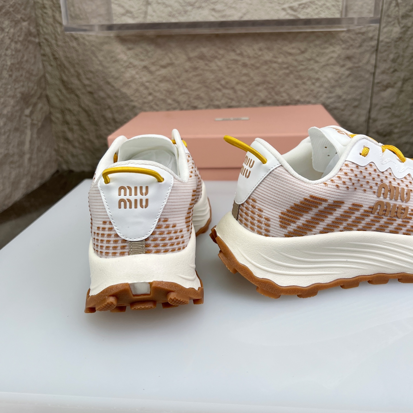 Miu Miu Knit Mesh Platform Sneakers - Lightweight, Comfortable, and Stylish 8 i1752422798885 1524 0 7