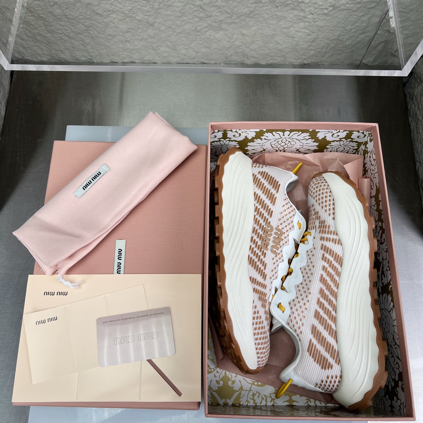Miu Miu Knit Mesh Platform Sneakers - Lightweight, Comfortable, and Stylish 2 i1752422798901 3812 0 1