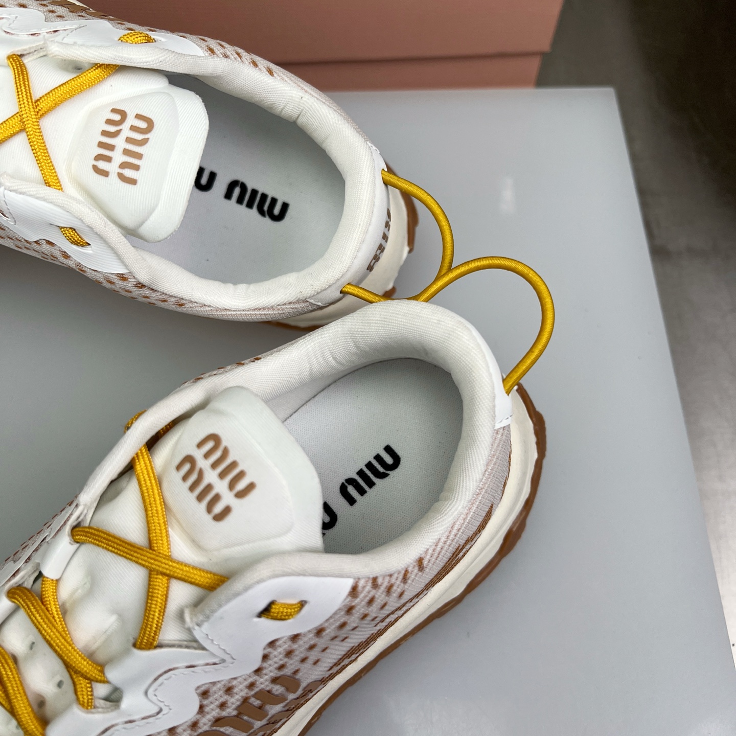 Miu Miu Knit Mesh Platform Sneakers - Lightweight, Comfortable, and Stylish 7 i1752422800802 8752 0 6