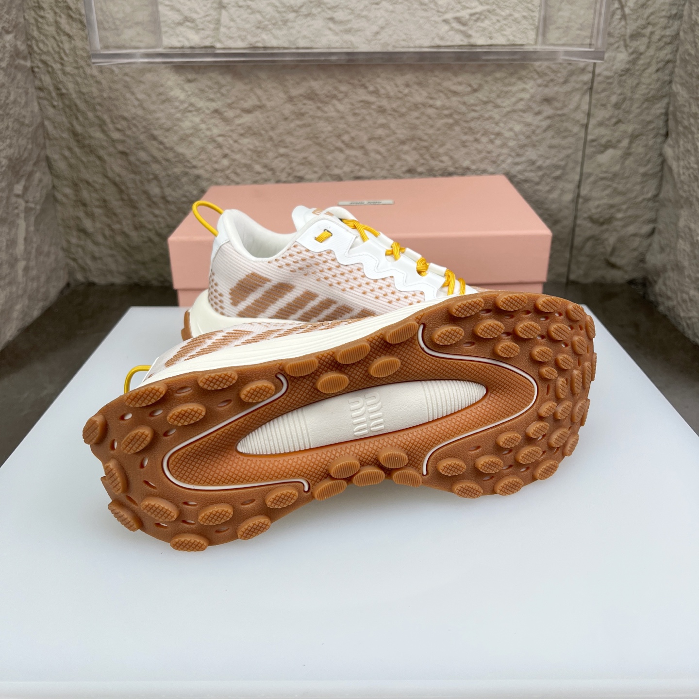 Miu Miu Knit Mesh Platform Sneakers - Lightweight, Comfortable, and Stylish 9 i1752422800830 8135 0 8