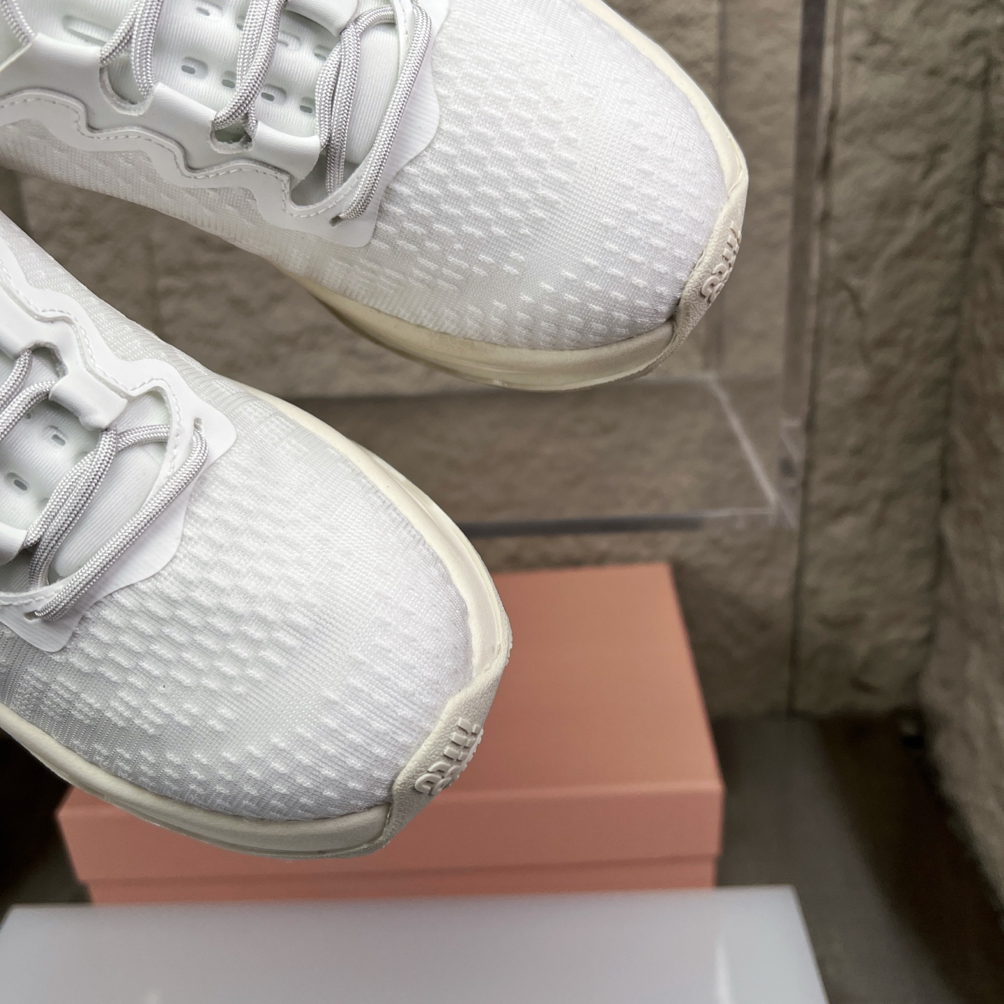Miu Miu White Knit Mesh Chunky Sole Sneakers - Lightweight & Comfortable 7 i1752423129727 1676 0 5