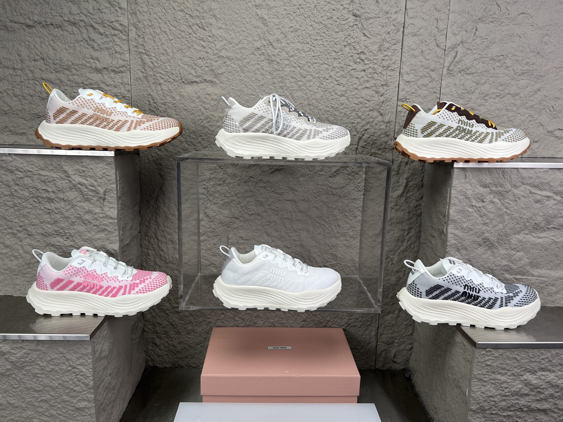 Miu Miu Knit Sneakers Lightweight Chunky Platform Shoes - Size 35-40