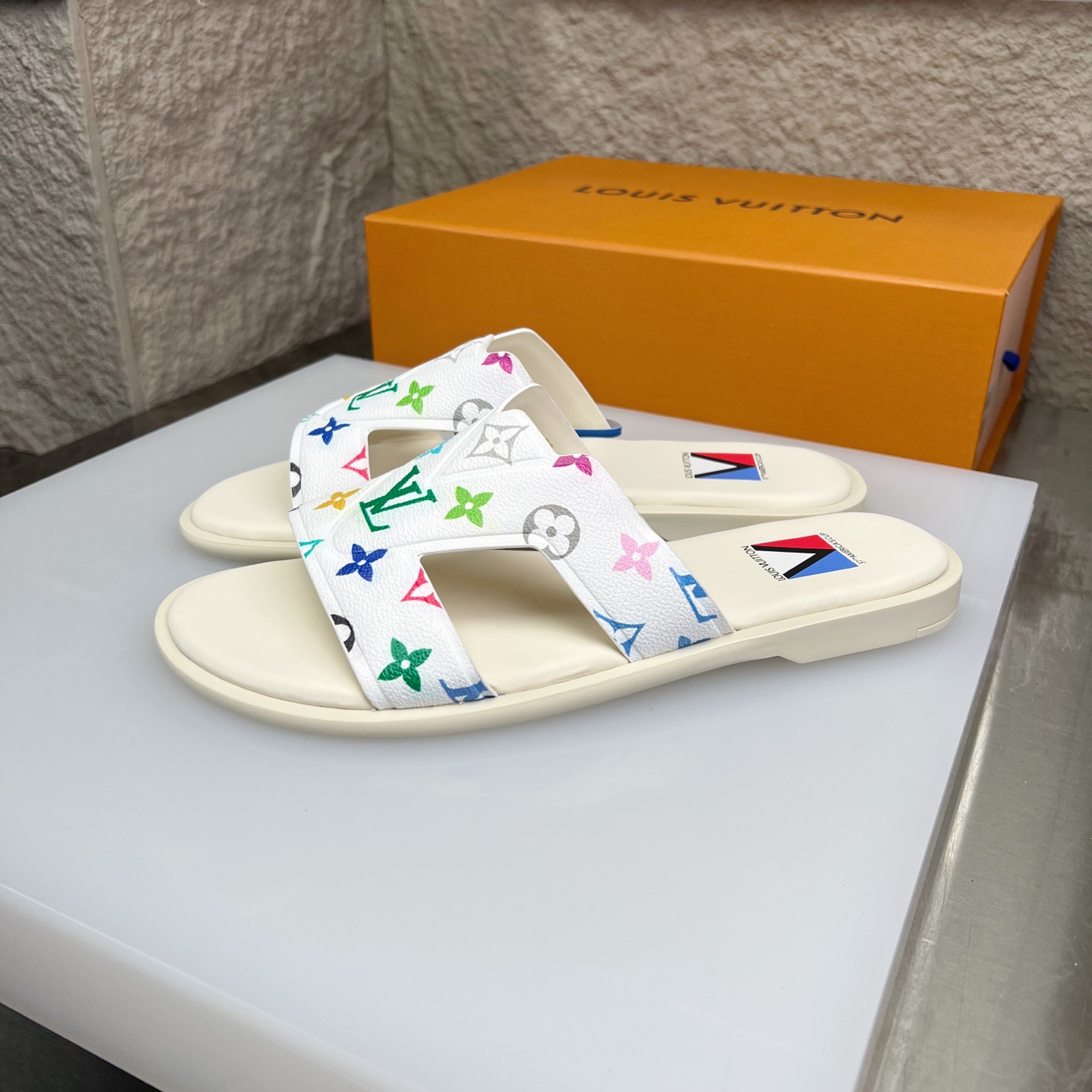 Louis Vuitton Oasis Multicolor Monogram Leather Sandals Slides Size 38-46 3 i1752686870785 445 0 1
