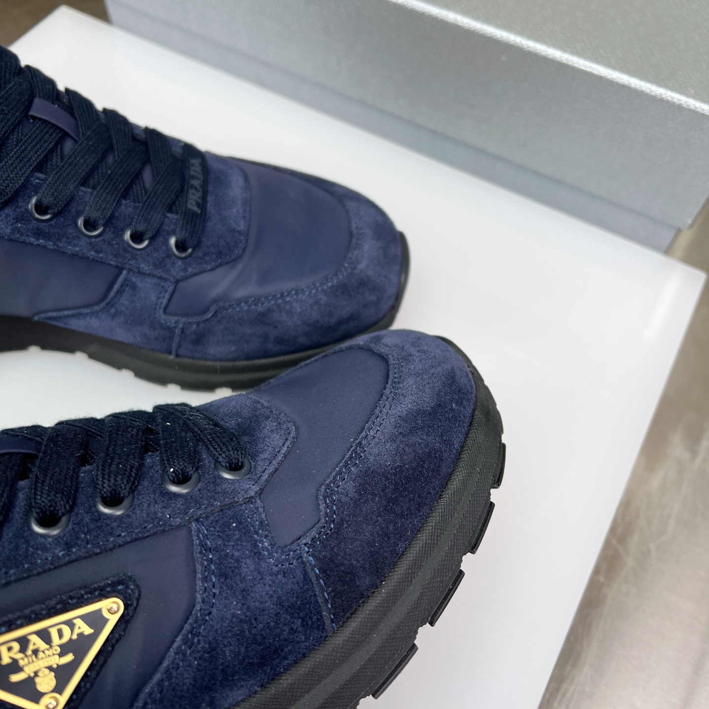 Prada Men's Nappa Leather & Mesh Sneakers With Metal Logo Accent 6 i1752830686401 6369 0 5