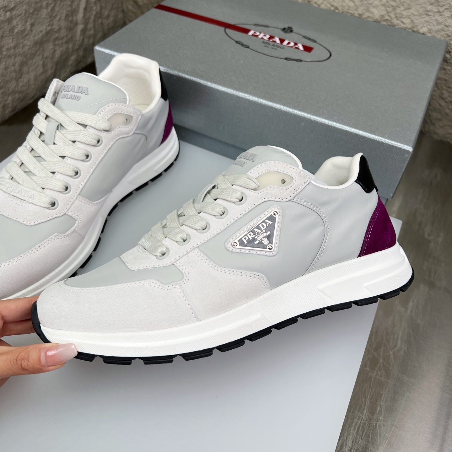 Prada Leather & Mesh Panelled Sneakers Lace-up Lightweight Shoes 4 i1752831035503 3035 0 3