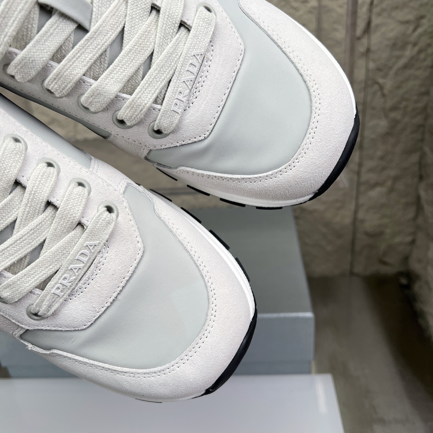 Prada Leather & Mesh Panelled Sneakers Lace-up Lightweight Shoes 6 i1752831035503 9153 0 5
