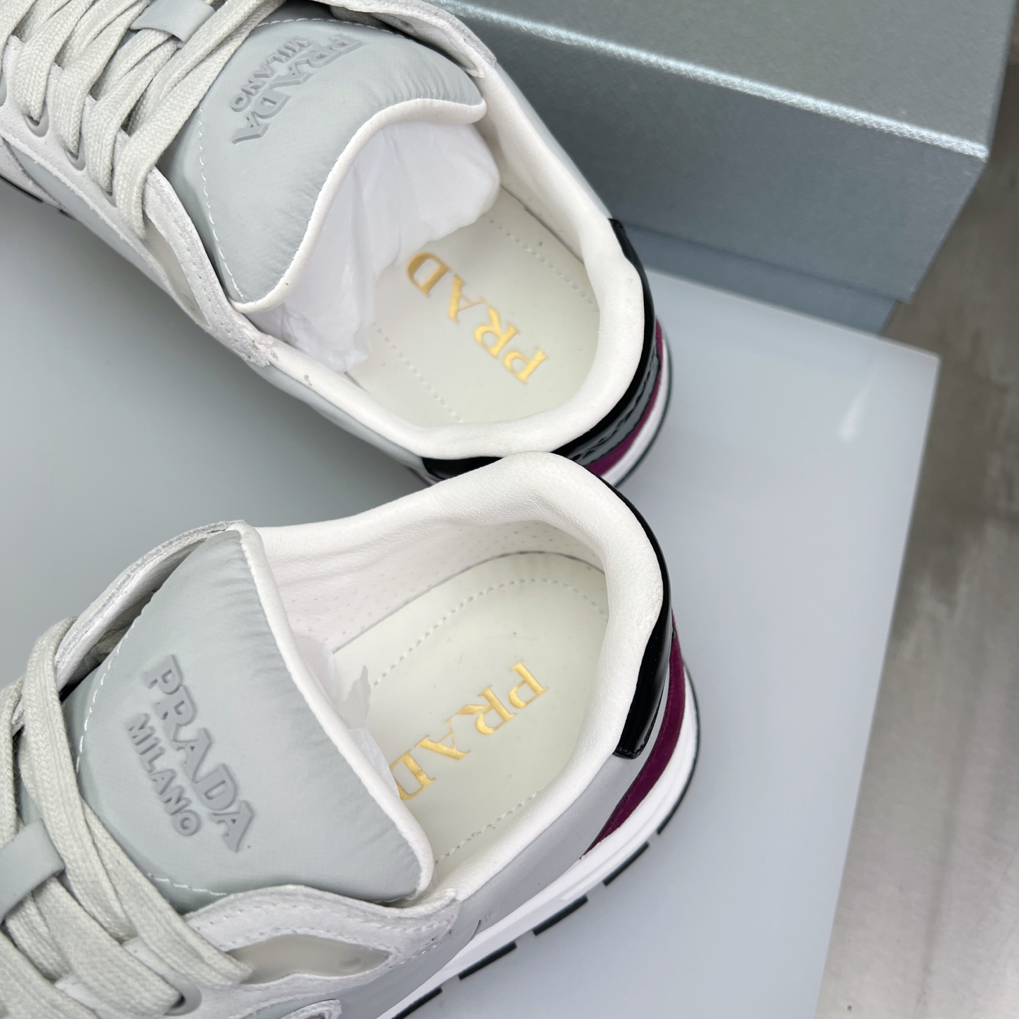 Prada Leather & Mesh Panelled Sneakers Lace-up Lightweight Shoes 7 i1752831036697 8638 0 6