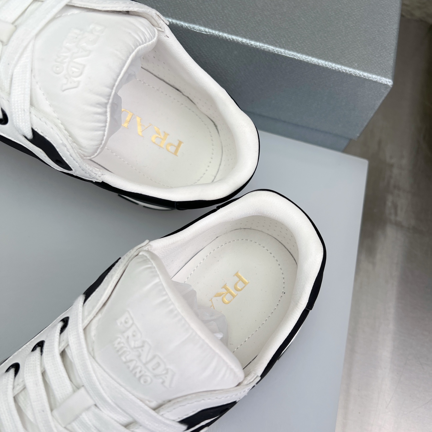 Prada Leather Sneakers: Nappa Calfskin, Perforated Canvas, Metal Hardware 8 i1752831330197 2573 0 6