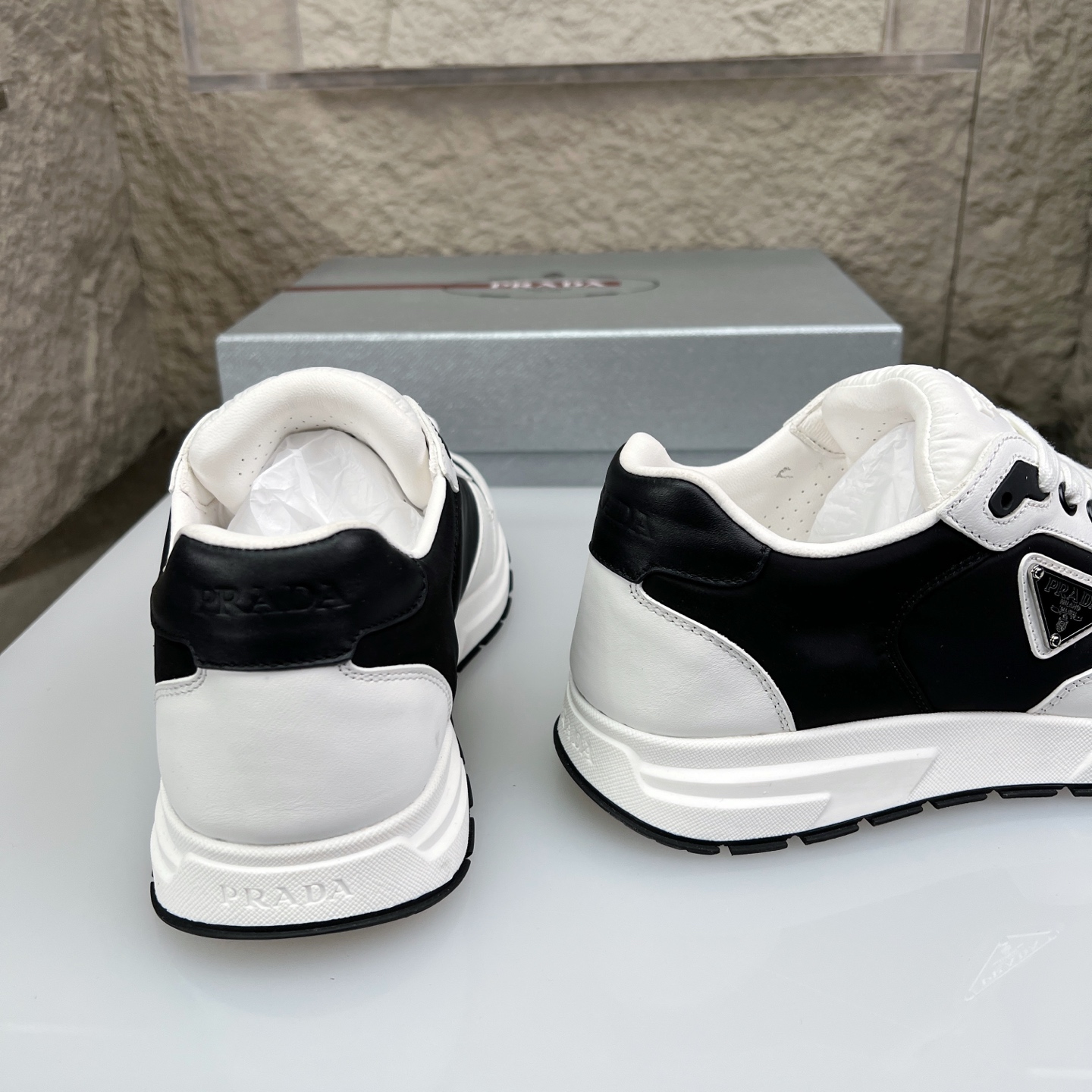 Prada Leather Sneakers: Nappa Calfskin, Perforated Canvas, Metal Hardware 9 i1752831330235 1864 0 7