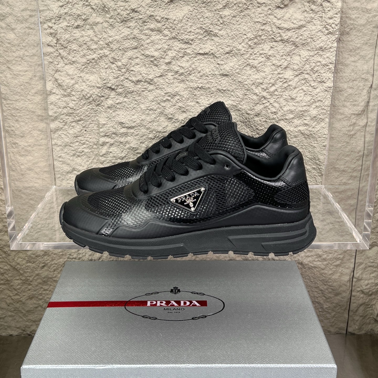 Prada Top-Tier Black Nappa Leather & Mesh Sneakers - Fashionable and Comfortable 1 i1752831709743 4930 0 0