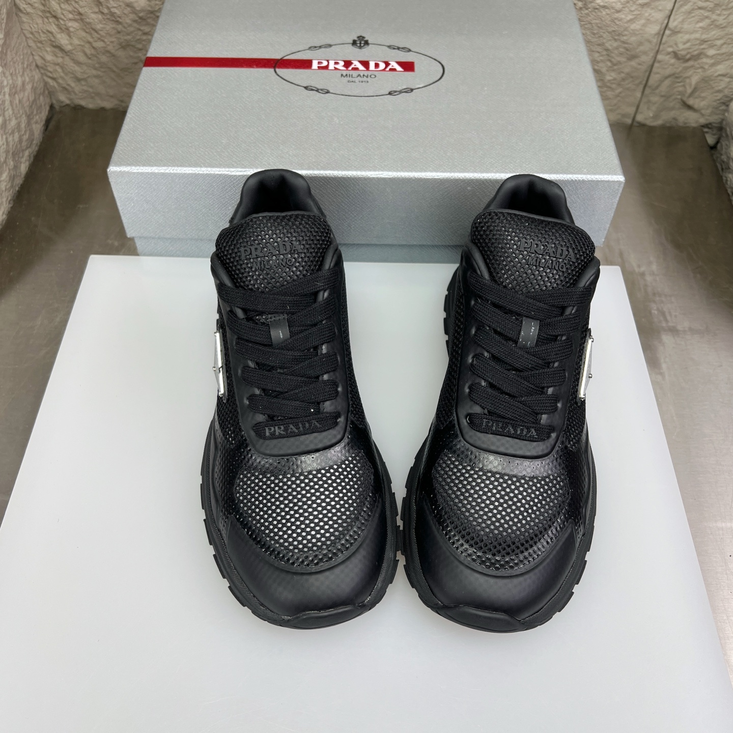 Prada Top-Tier Black Nappa Leather & Mesh Sneakers - Fashionable and Comfortable 3 i1752831710994 9116 0 2