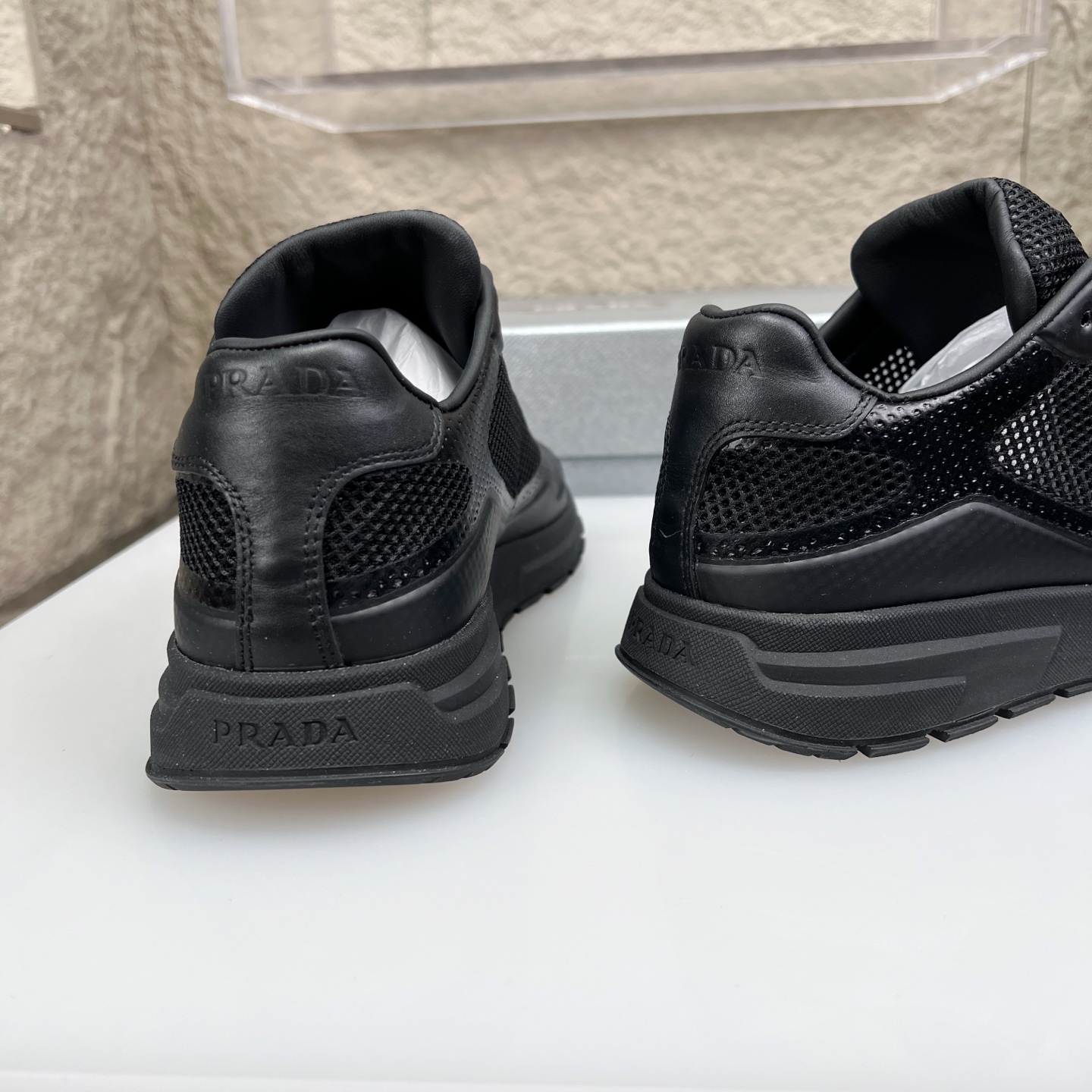Prada Top-Tier Black Nappa Leather & Mesh Sneakers - Fashionable and Comfortable 8 i1752831711028 6112 0 7