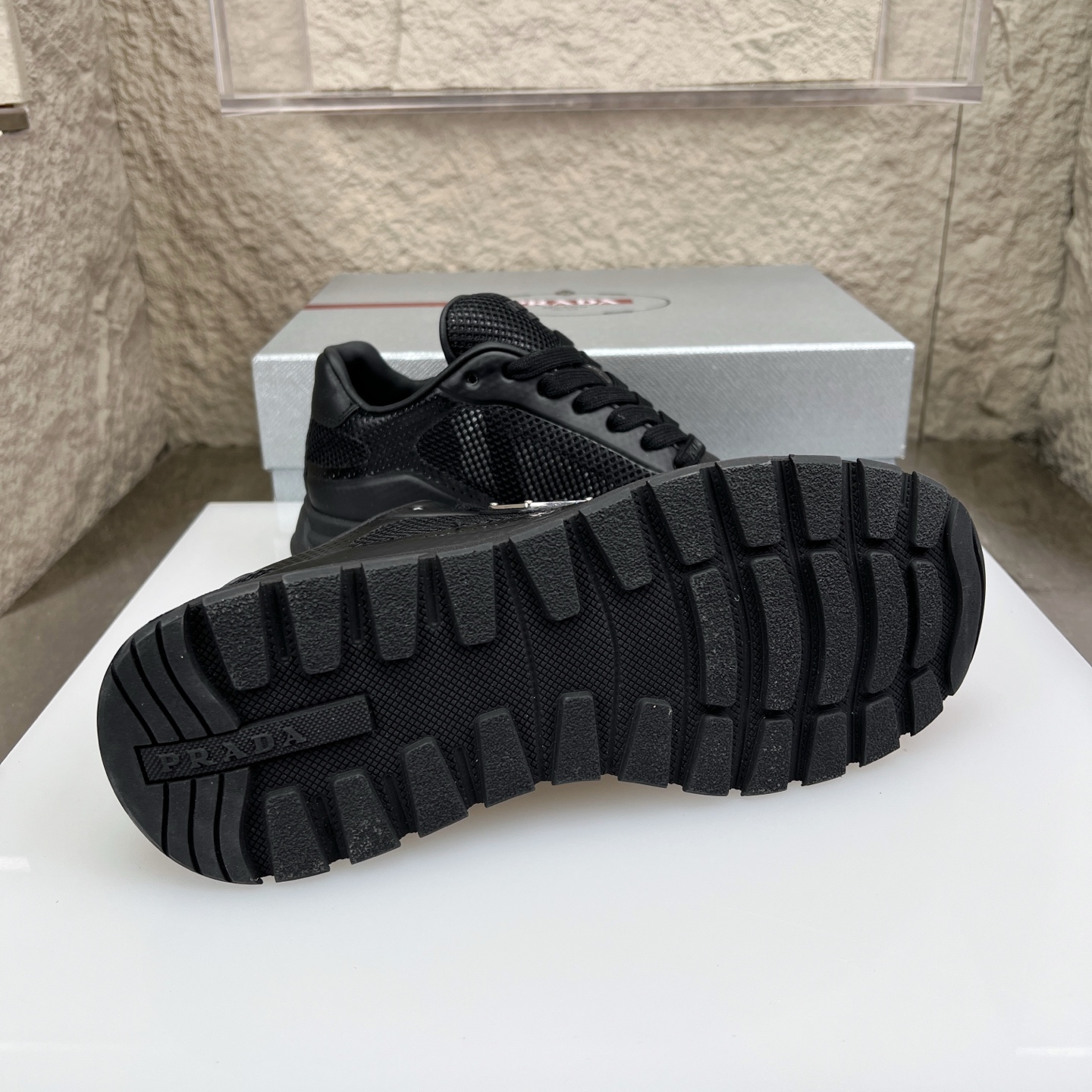 Prada Top-Tier Black Nappa Leather & Mesh Sneakers - Fashionable and Comfortable 9 i1752831711042 2885 0 8