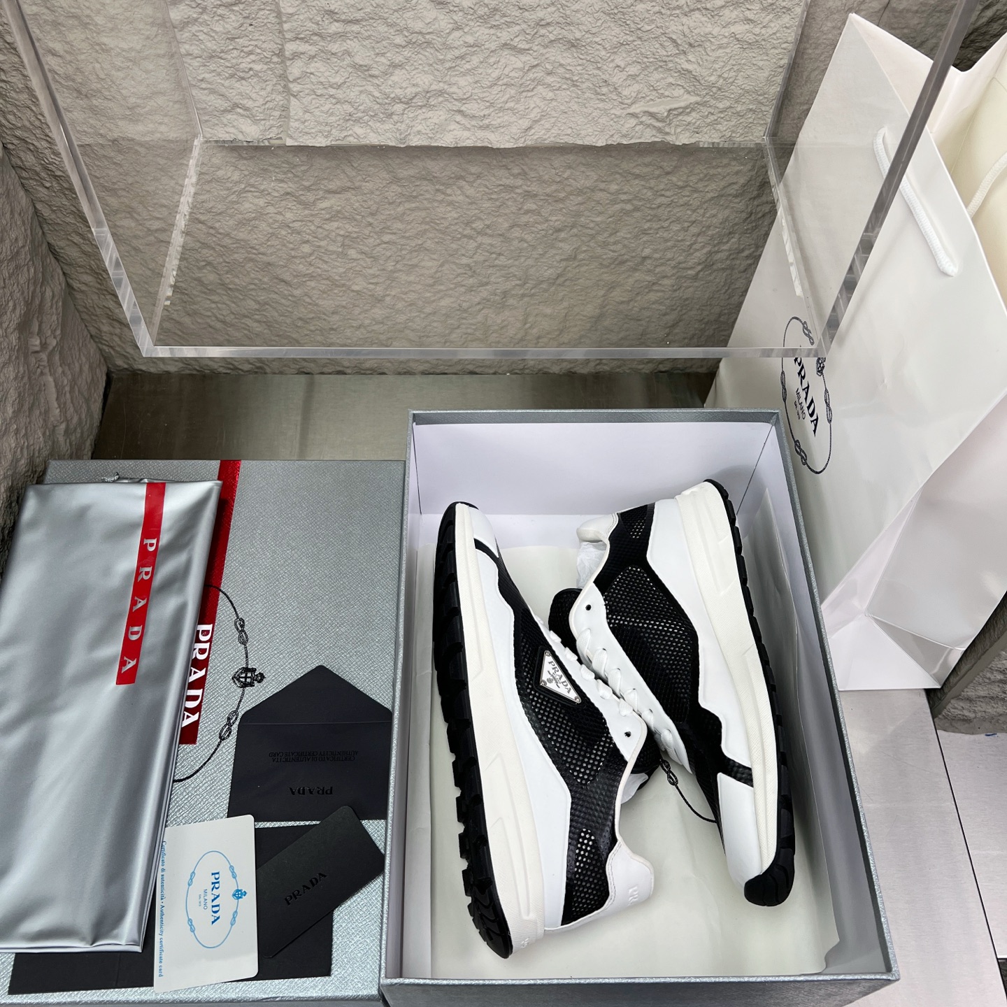 Prada Nappa Leather & Mesh Sneakers - Sporty Style, Supreme Comfort 2 i1752831811323 3745 0 1