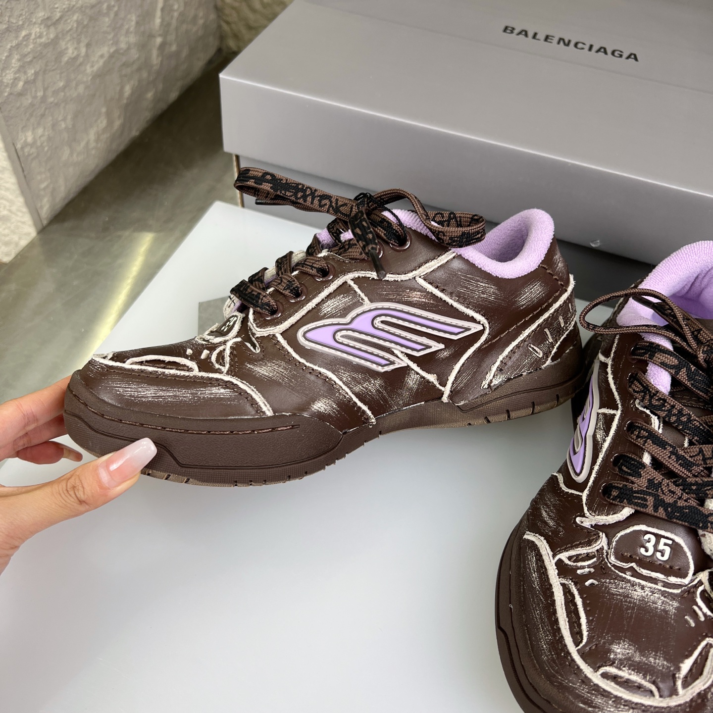 Balenciaga Hampton Sneakers - Distressed Leather, Retro Design, Limited Edition 6 i1753526620191 3987 0 4