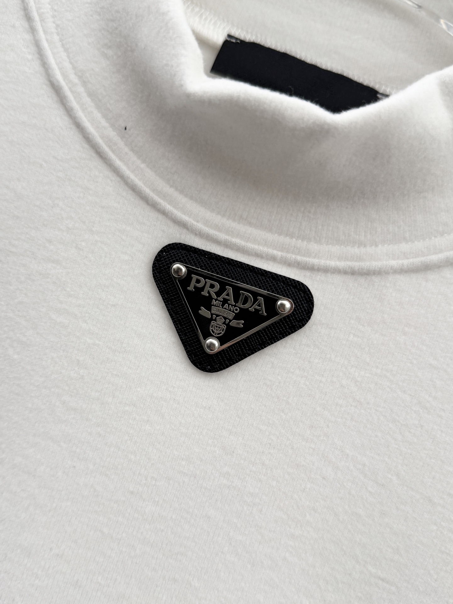 Prada Men's White Cotton Long Sleeve Mock Neck T-Shirt 9 i1758030929343 7051 0 4