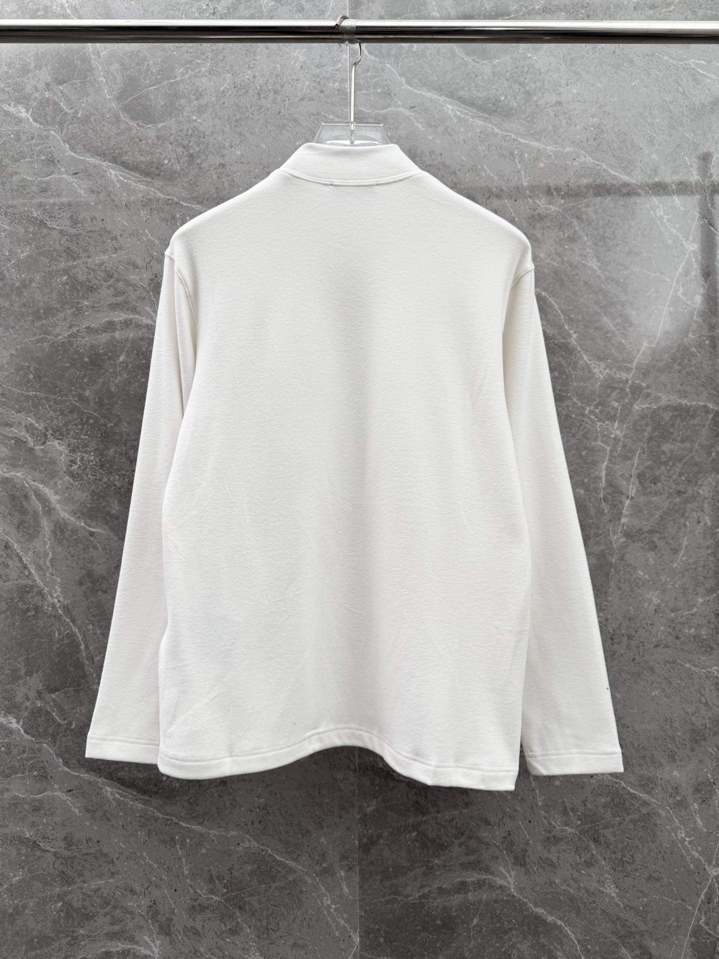 Prada Men's White Cotton Long Sleeve Mock Neck T-Shirt 6 i1758030929475 8931 0 1