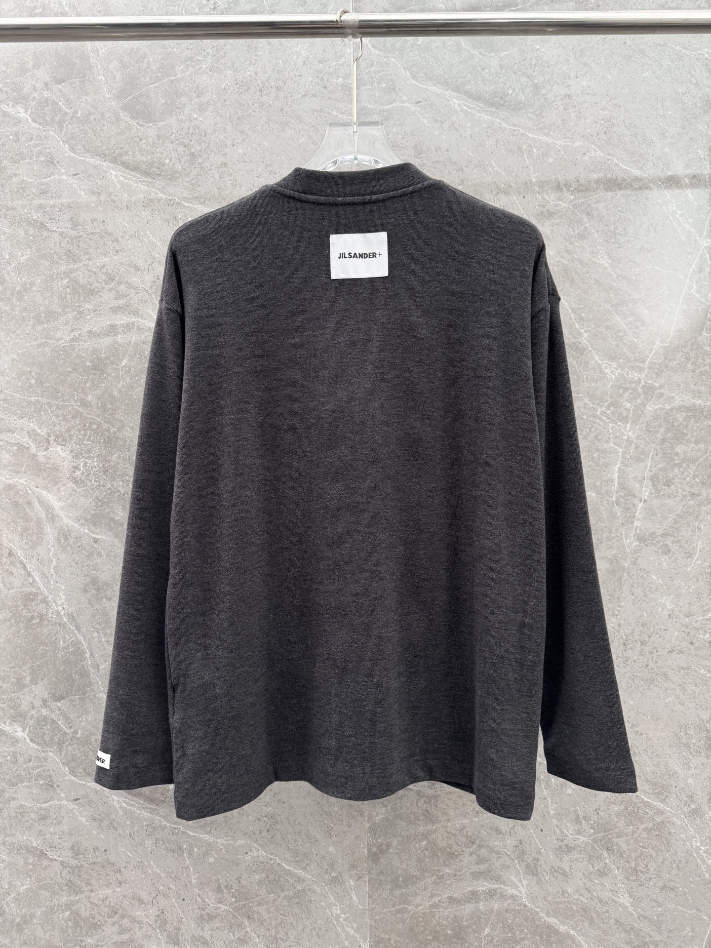 Jil Sander Men's Gray Cotton Long Sleeve Logo T-Shirt,S-XXL 5 i1758031065710 7318 0 1