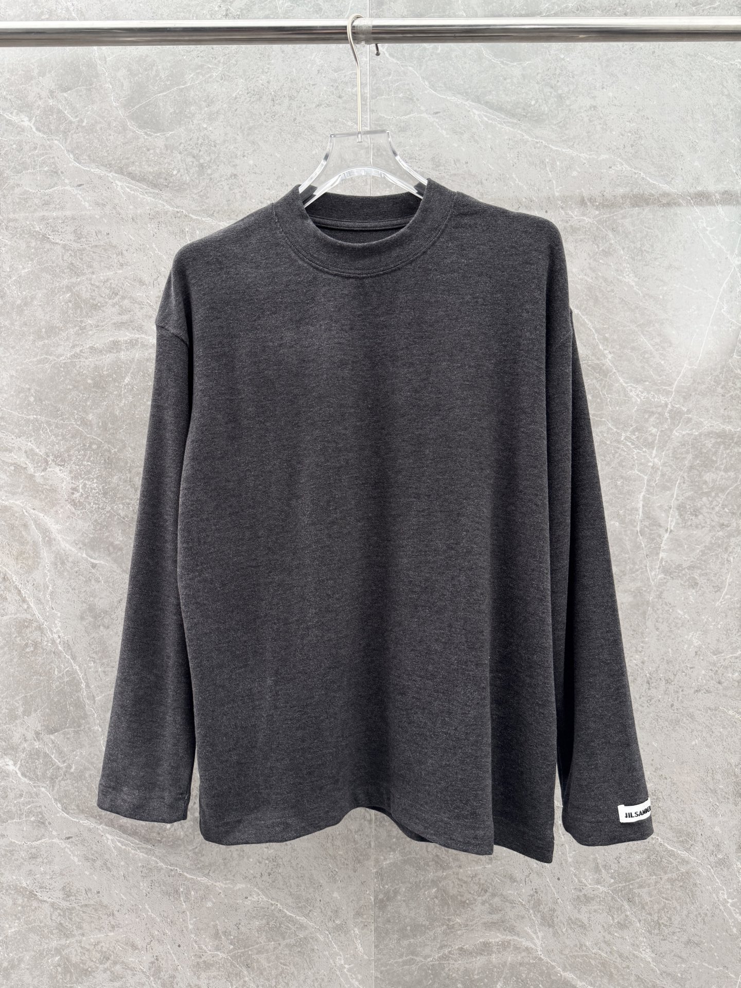 Jil Sander Men's Gray Cotton Long Sleeve Logo T-Shirt,S-XXL 4 i1758031066768 151 0 0