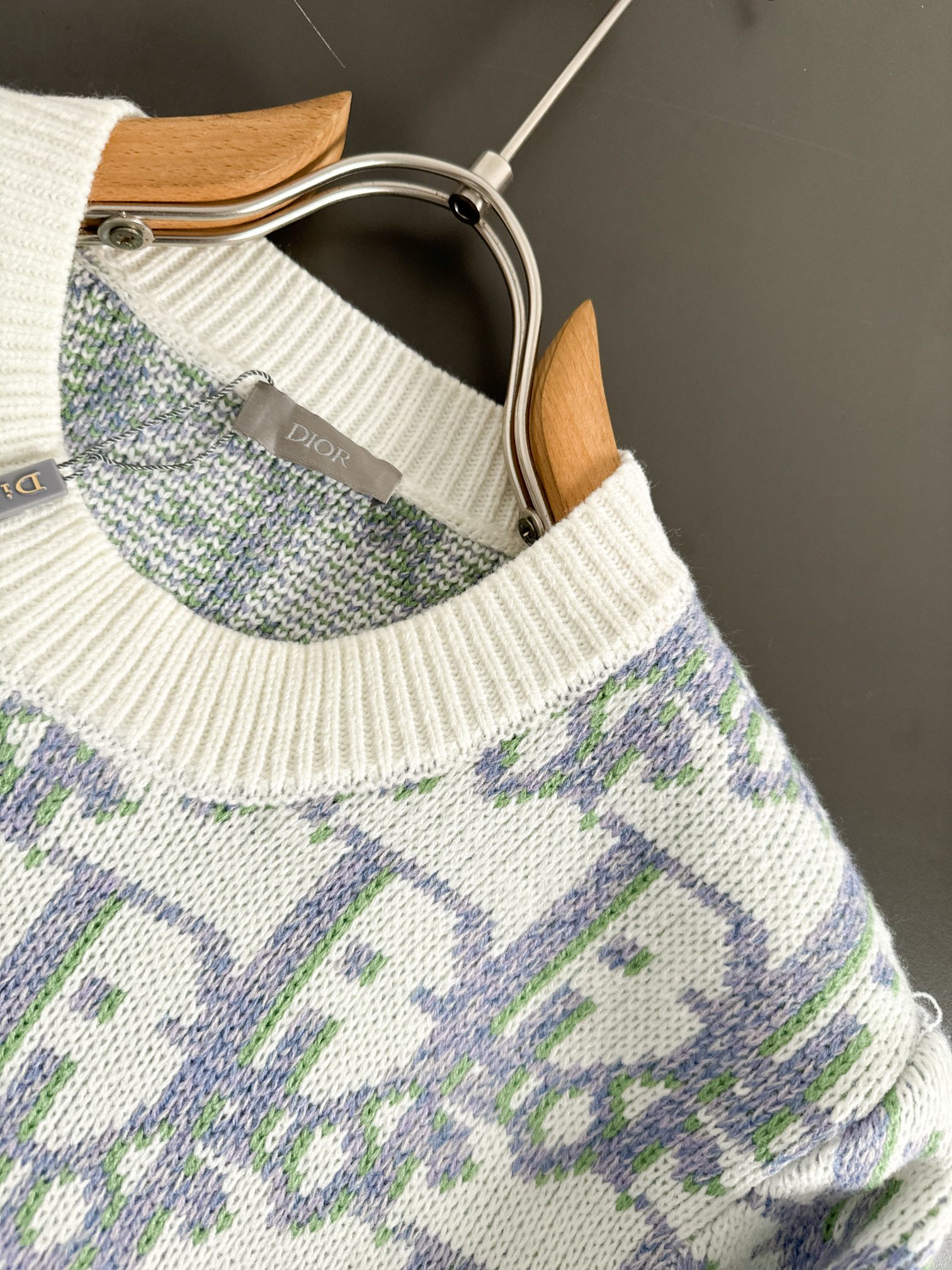 Dior 24FW Jacquard Wool Sweater Classic Fit Ribbed Trim Elegant Style 6 a1731088312970 3033