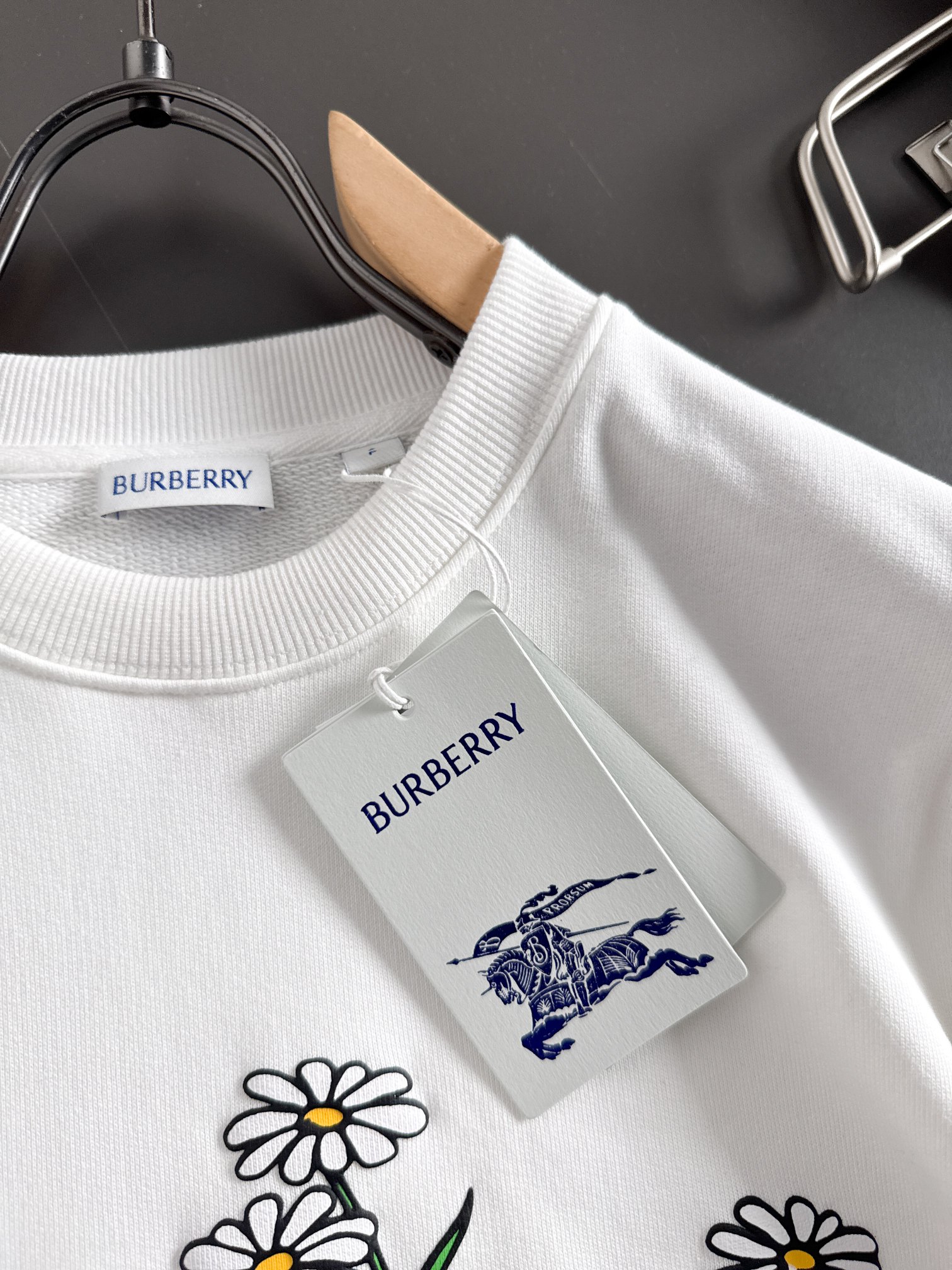 Burberry Women's White Floral Logo Embroidered Cotton Blend Sweatshirt 5 a1754316720525 8876