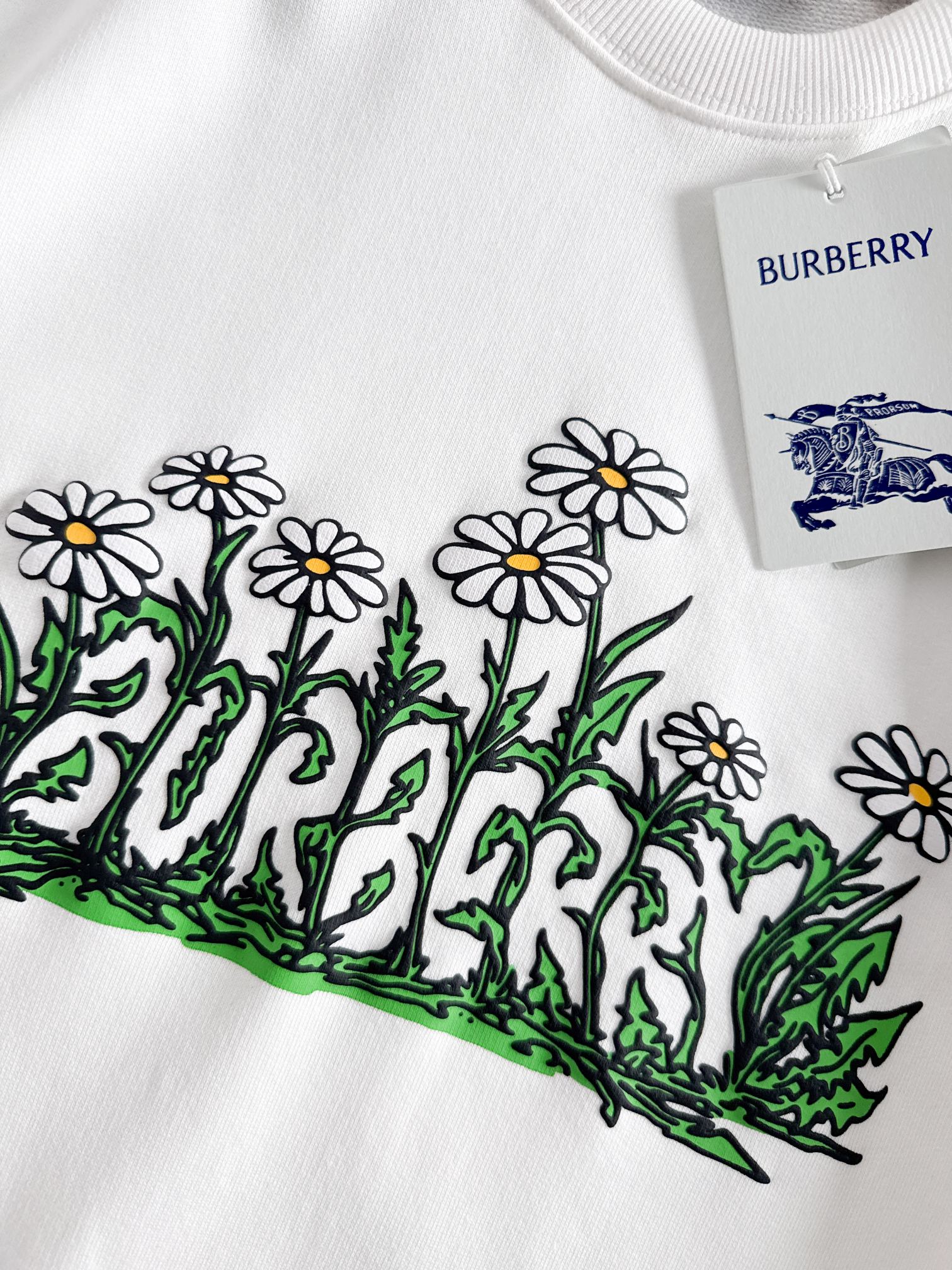 Burberry Women's White Floral Logo Embroidered Cotton Blend Sweatshirt 6 a1754316720783 7016