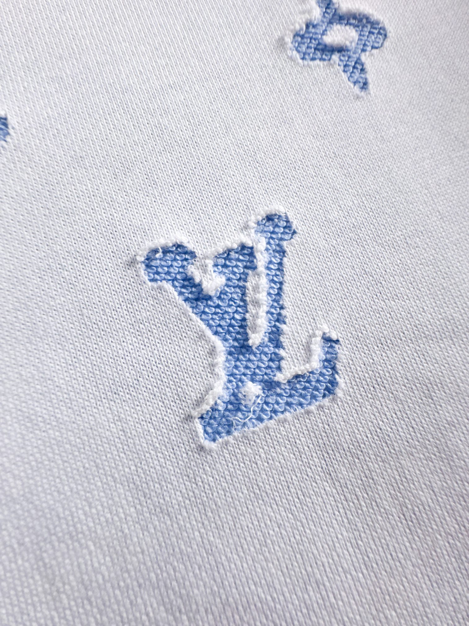 Louis Vuitton Monogram Jacquard Crewneck Sweater Classic Fit - Blue/White 9 a1754317390119 6102