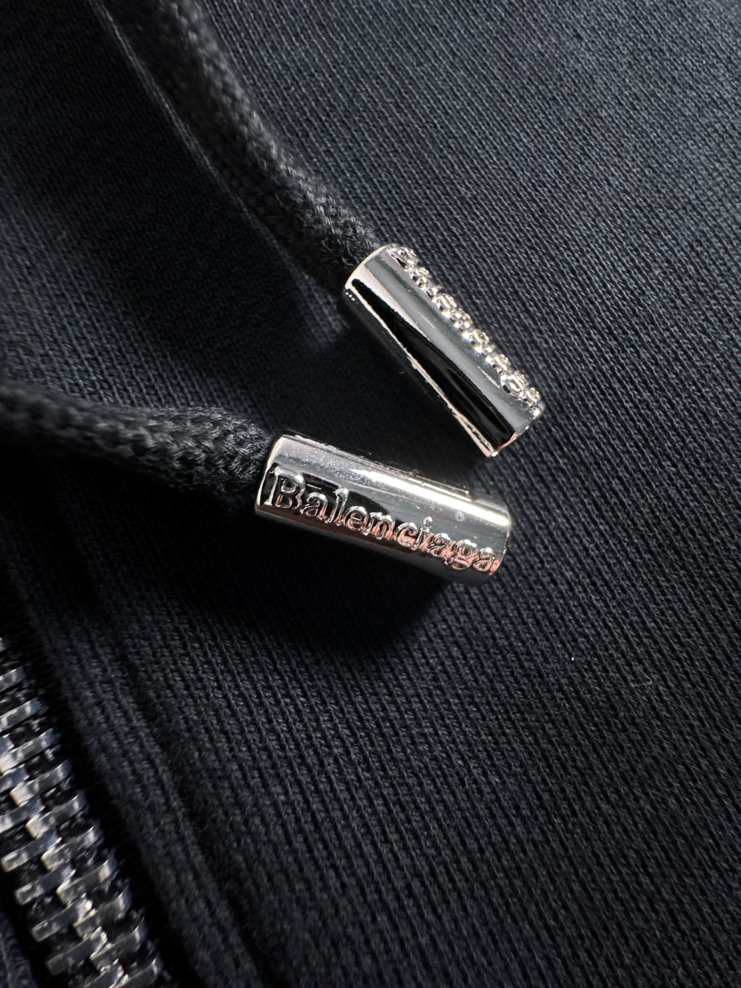 Balenciaga Black Cotton Blend Zip-Up Hoodie with Logo 6 a1755510137129 7484