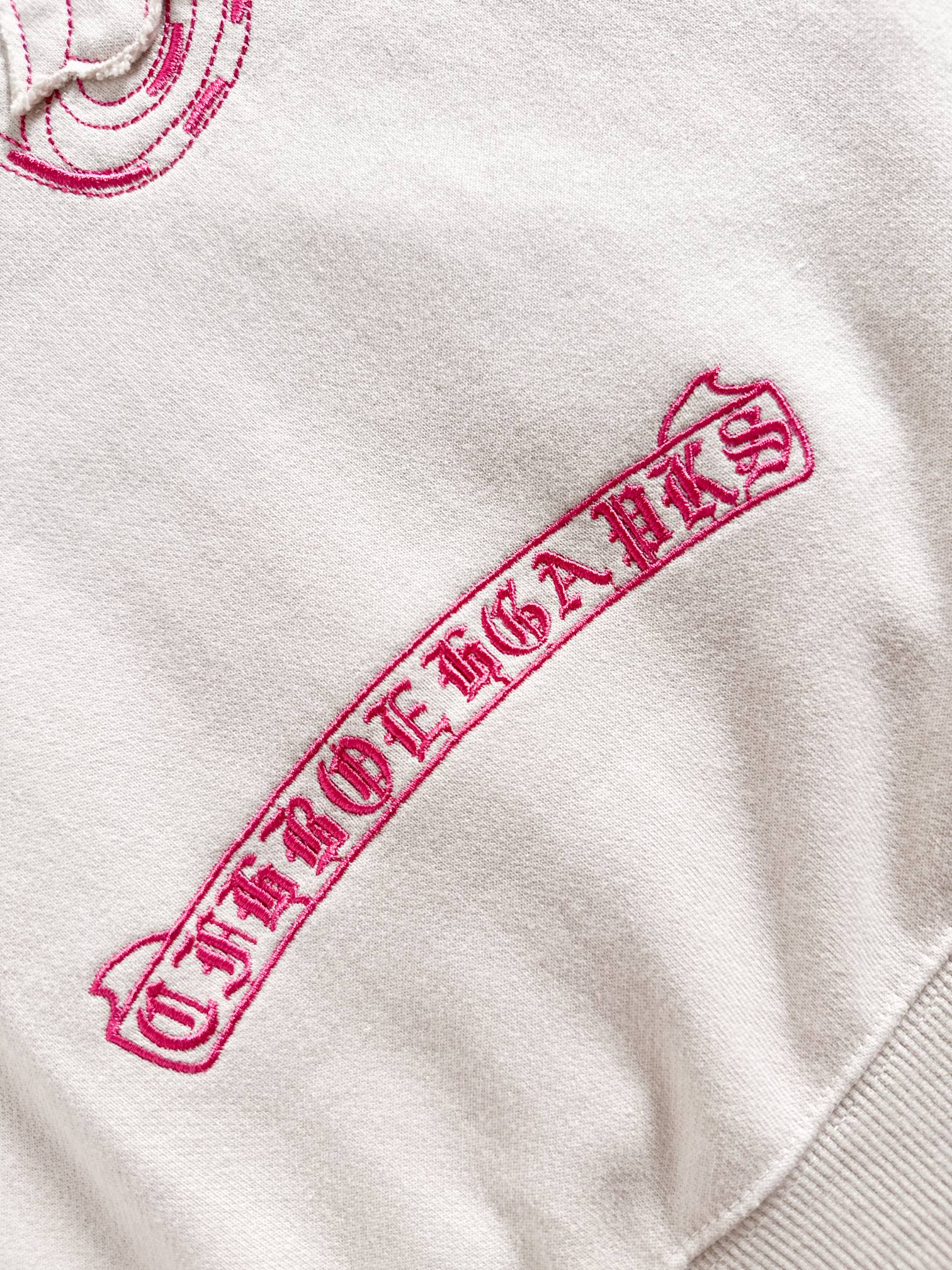 CH 新款连帽重工洗水贴布刺绣拉链卫衣～男女同款，正反都无敌漂亮，胸口➕后背刺绣图案装饰，再搭配银色金属