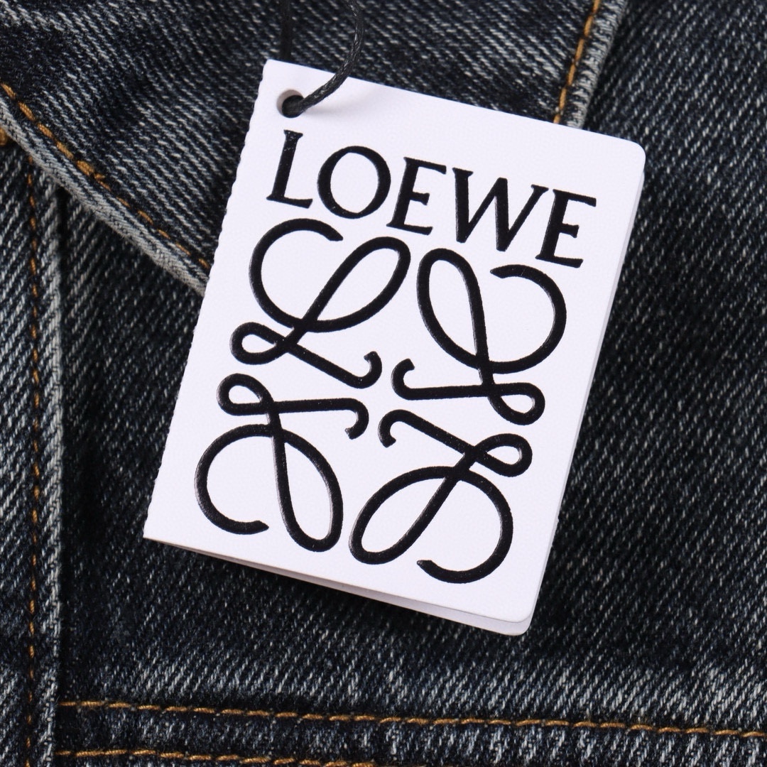 Loewe/罗意威 拼色单排扣压纹牛仔外套