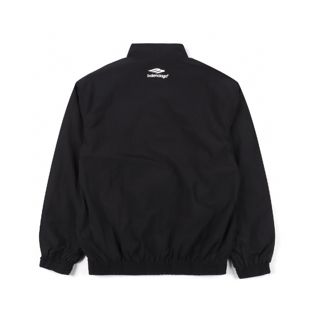 Balenciaga/巴黎世家 BLCG 24SS 走秀款3B刺绣全黑运动套装外套