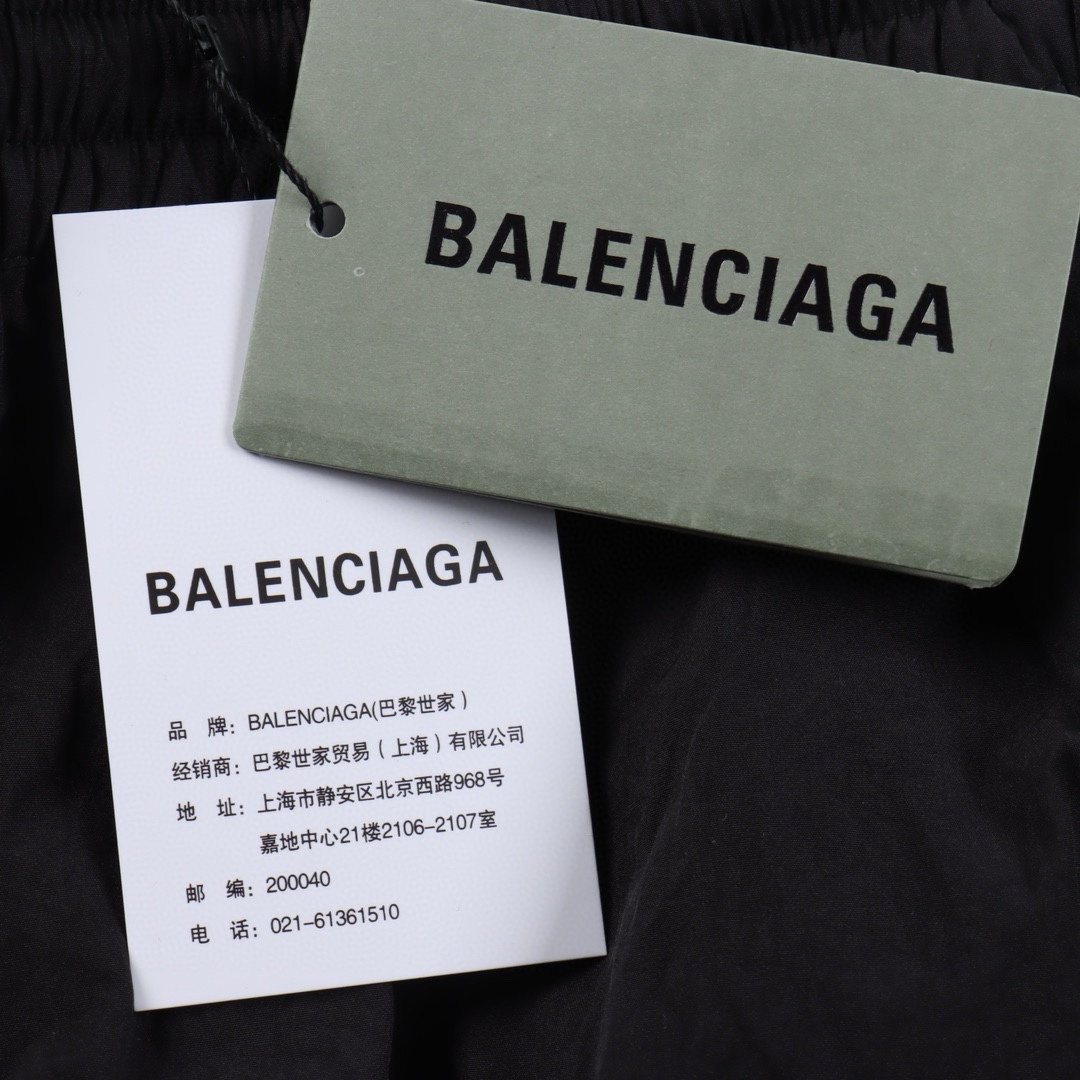 Balenciaga/巴黎世家 BLCG 24SS 走秀款3B刺绣全黑运动套装长裤