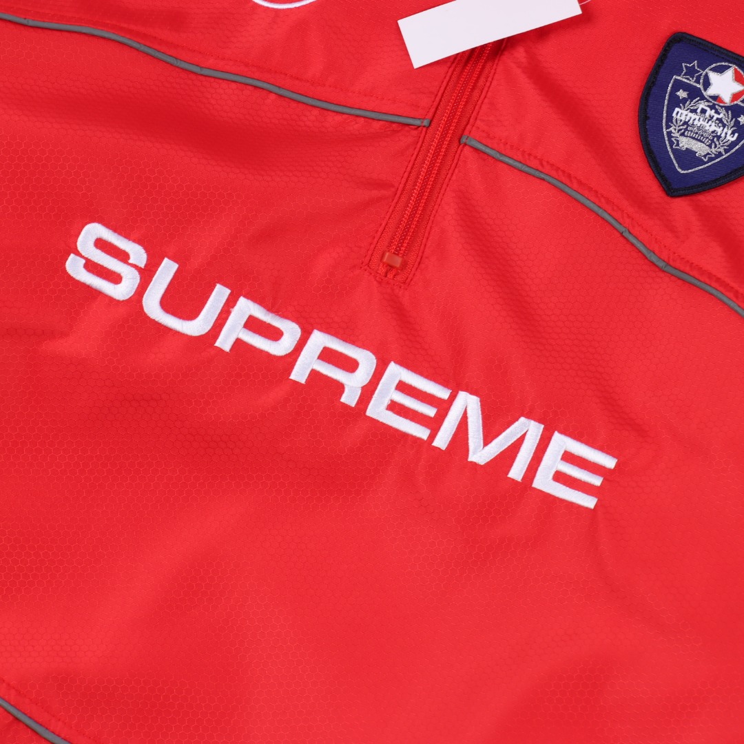 Supreme FW24 WEEK11 Reflective Piping Pullover 3M反光条半拉链套头夹克外套