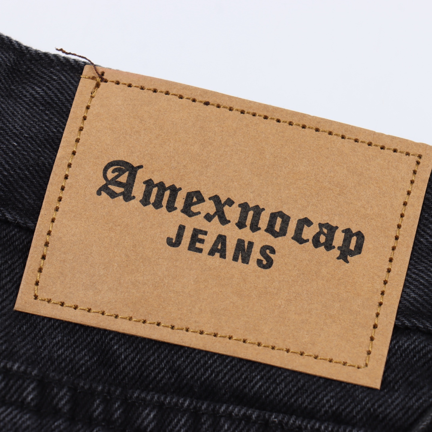 AMEXNOCAP 初代皮标闪电牛仔长裤 成裤后做重度酵素石磨漂洗