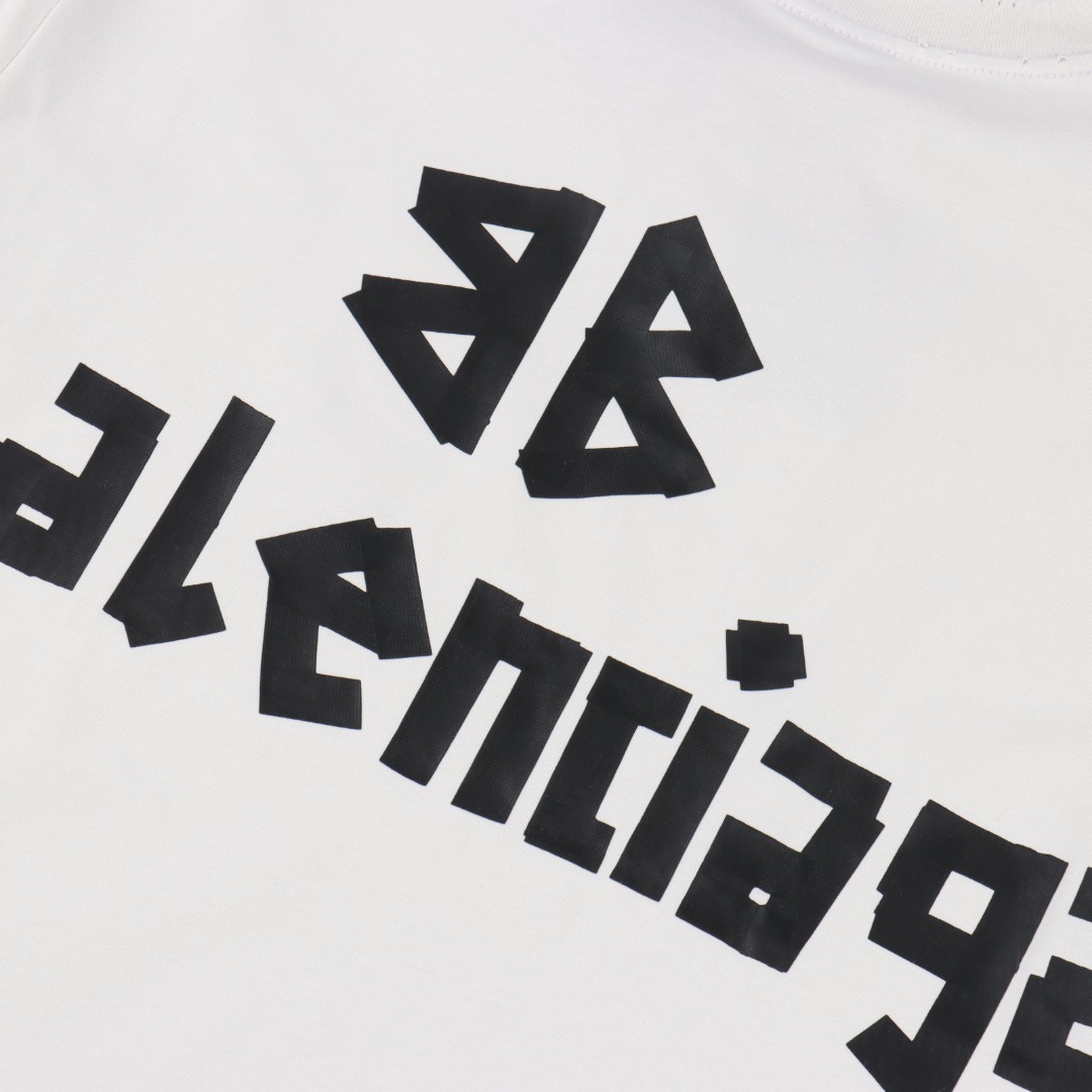 Balenciaga/巴黎世家 美纹纸胶带印花短袖