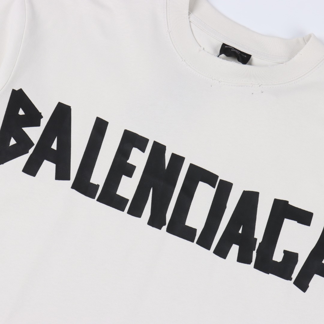 Balenciaga/巴黎世家 美纹纸胶带印花短袖