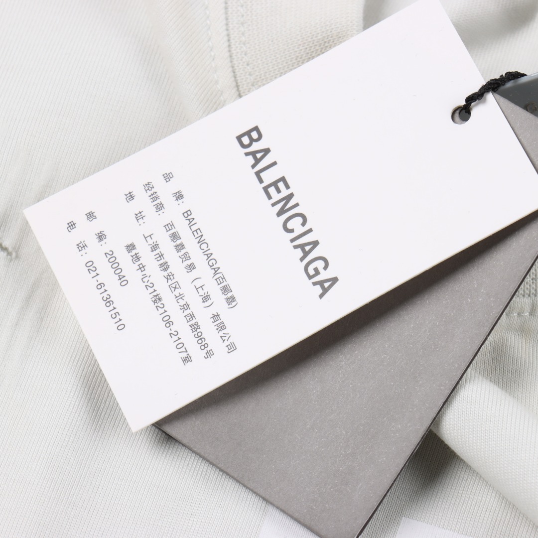 BALENCIAGA巴黎世家 前后双B泥染短袖T恤