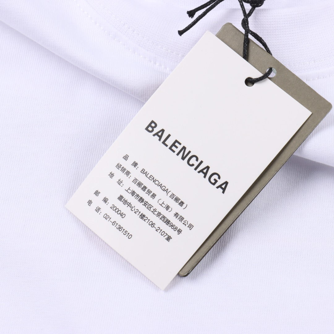 BALENCIAGA巴黎世家 可乐黑胶短袖T恤