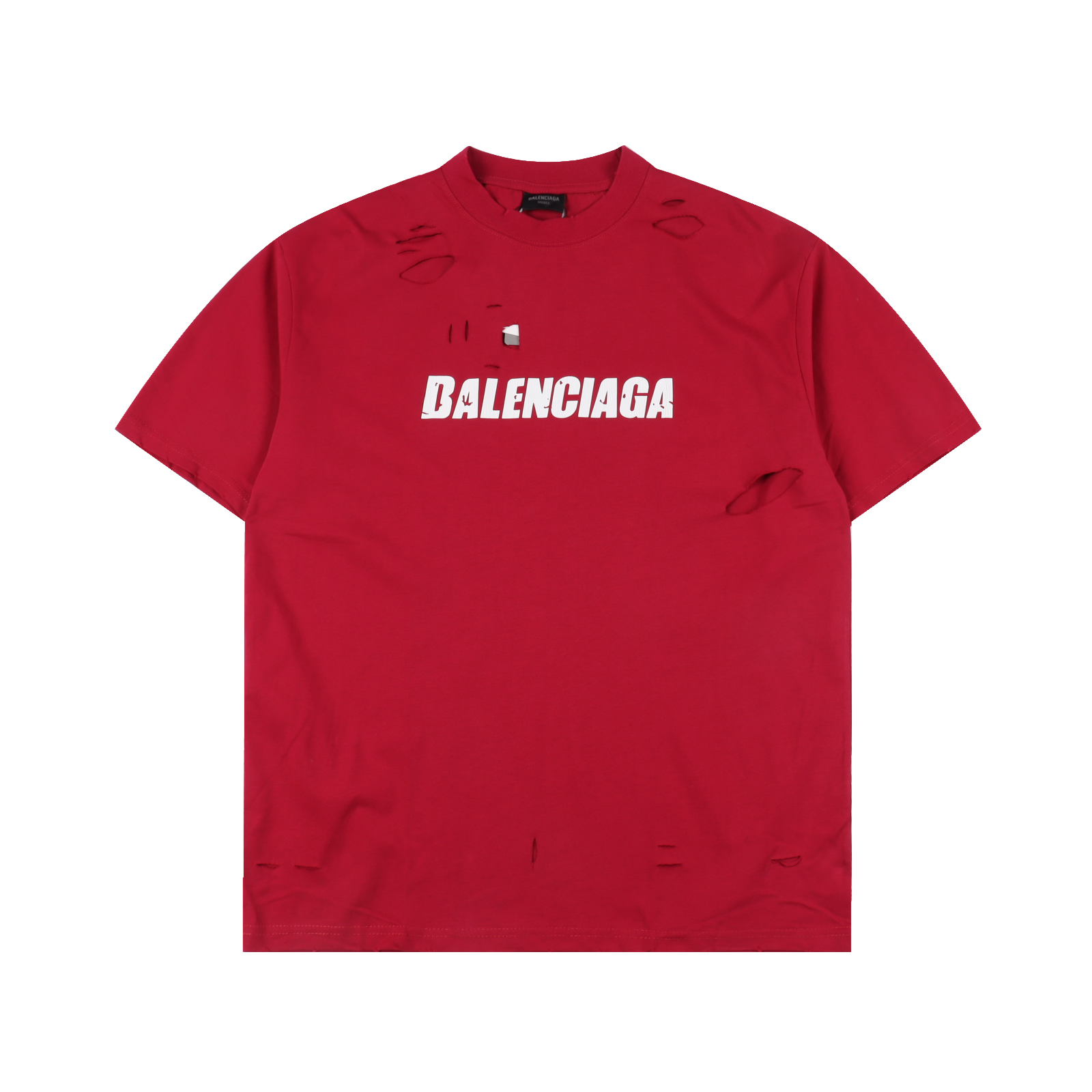 BALENCIAGA巴黎世家 艺术破洞短袖T恤