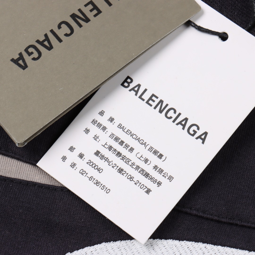 BALENCIAGA巴黎世家 前后双环短袖T恤
