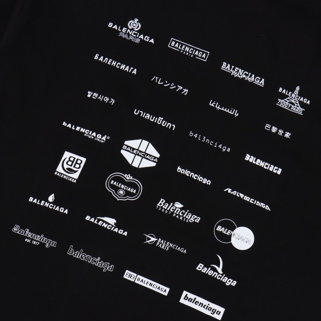 BALENCIAGA巴黎世家 经典款 经典logo集合短袖T恤