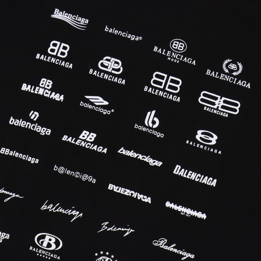 BALENCIAGA巴黎世家 经典款 经典logo集合短袖T恤