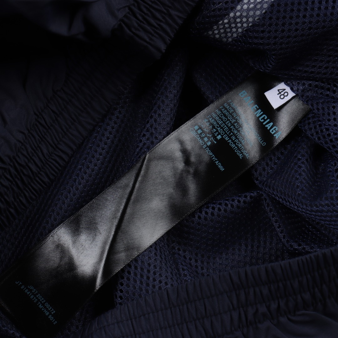 Balenciaga/巴黎世家 BLCG 24FW 走秀款双钩刺绣靛蓝拼接运动套装外套