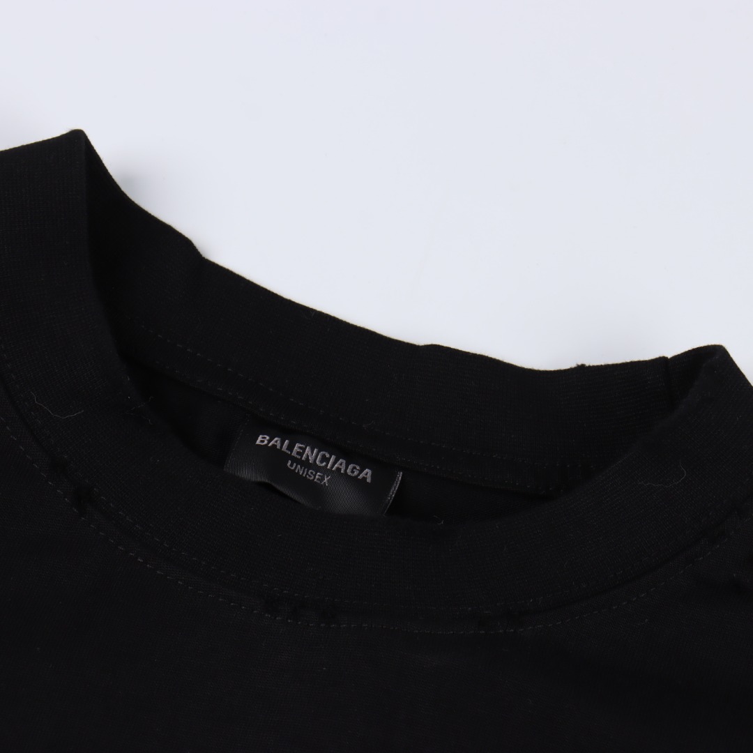 BALENCIAGA巴黎世家 皇冠掉钻短袖T恤