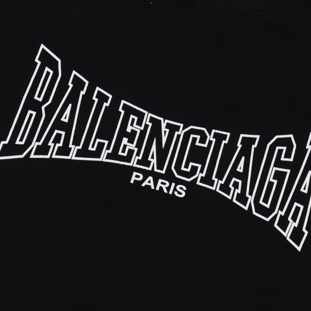 BALENCIAGA巴黎世家 破裂纹印花短袖T恤