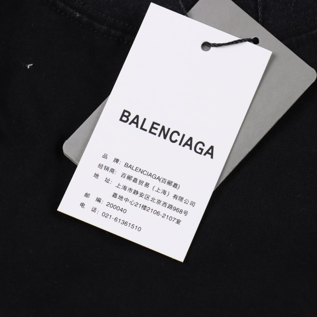BALENCIAGA巴黎世家 破裂纹印花短袖T恤